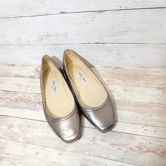 Jimmy Choo Metallic Flats EU 37 - Picture 10 of 12